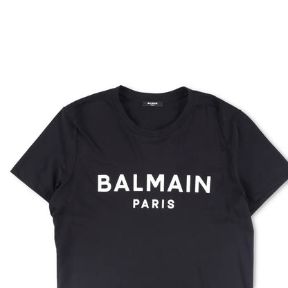 BALMAIN Mens T-Shirt Cotton Crew Neck Short Sleeve Logo Black Size L RRP 325 — View 2