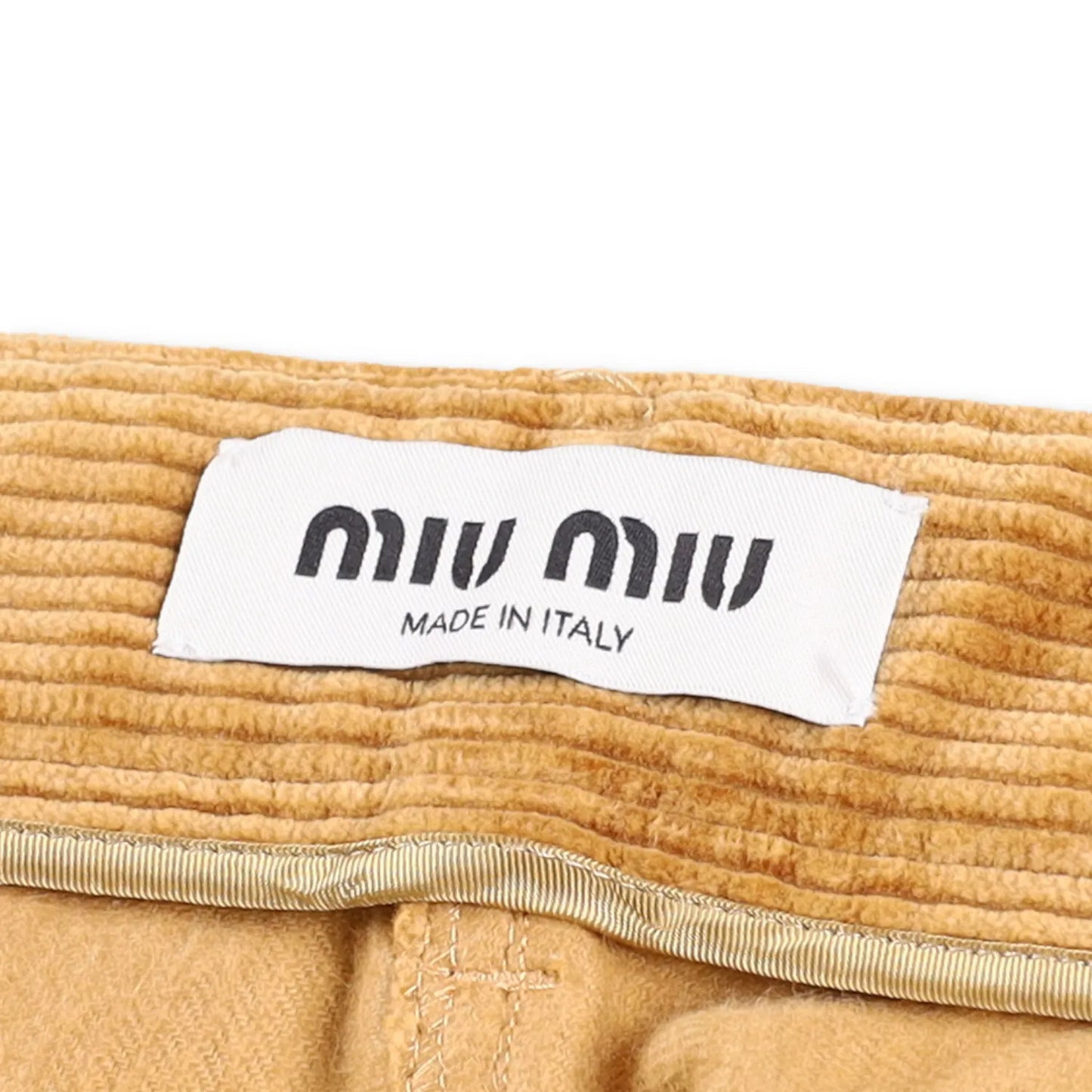 MIU MIU Men Velluto Coste Chino Trousers Yellow Corduroy Slash Pocket 46 RRP1220 — View 7