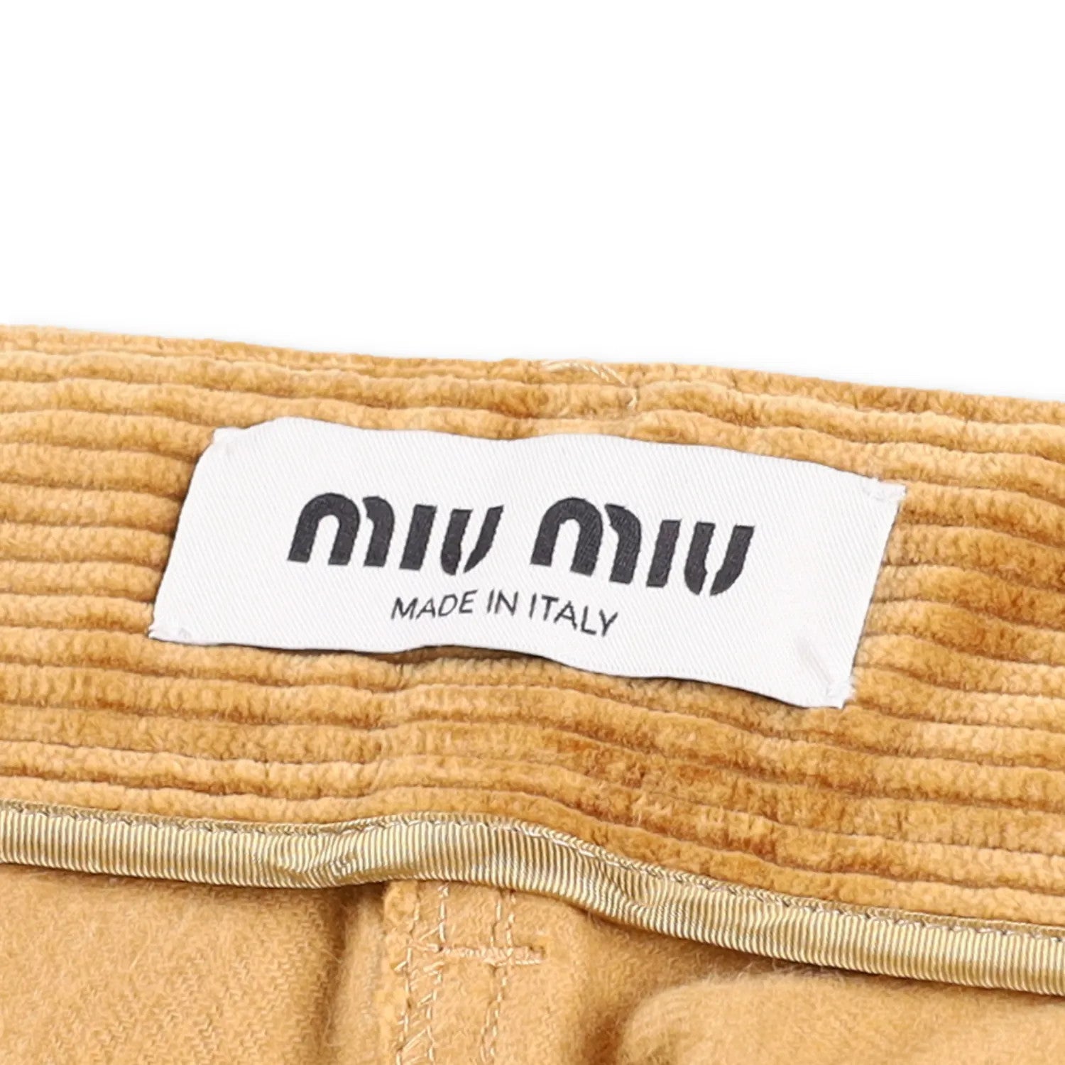 MIU MIU Men Velluto Coste Chino Trousers Yellow Corduroy Slash Pocket 46 RRP1220 — View 7