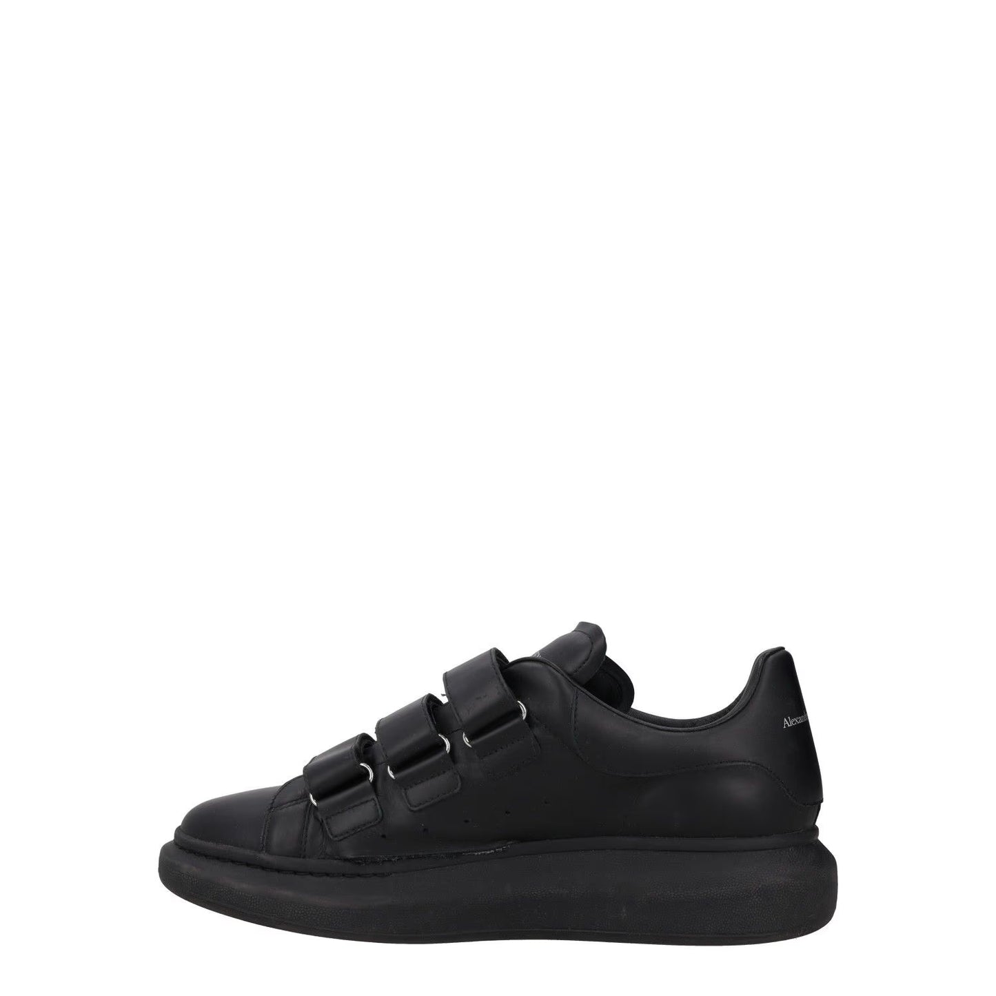 ALEXANDER MCQUEEN Mens Trainers Black Leather Low Top Strappy UK 9.5 RRP 485 — View 4