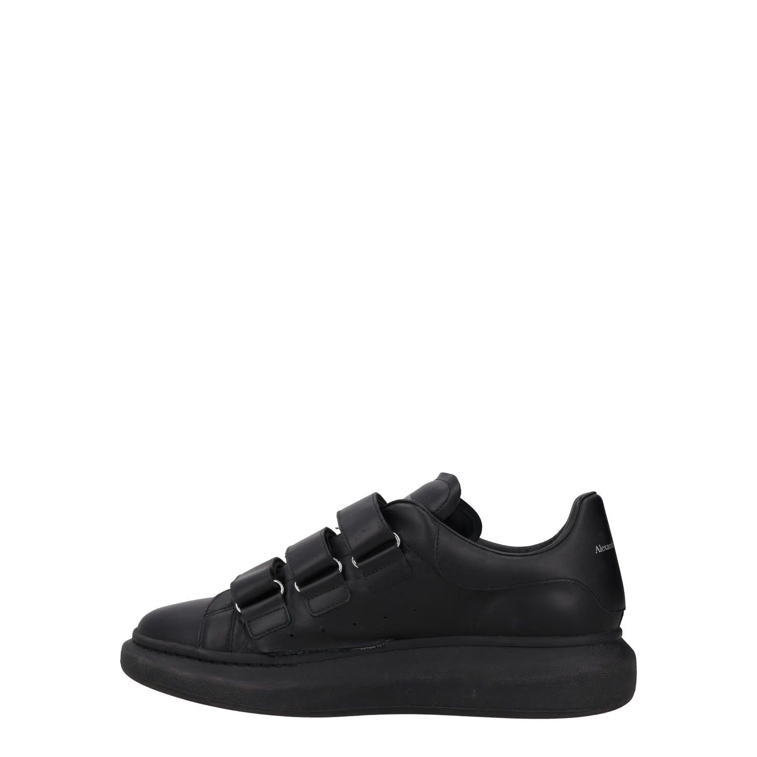 ALEXANDER MCQUEEN Mens Trainers Black Leather Low Top Strappy UK 9.5 RRP 485 — View 4