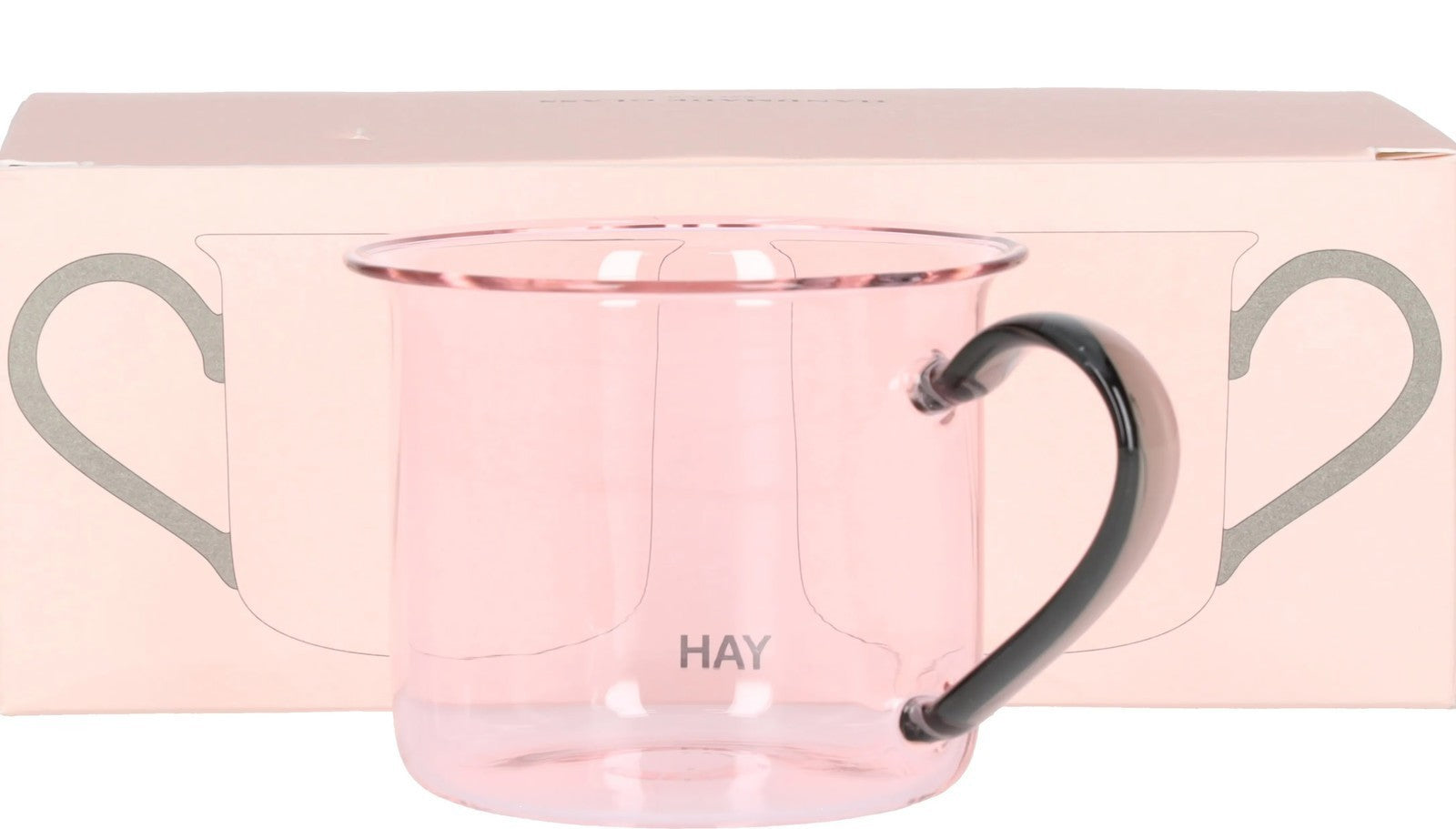 HAY 1/2 200ml Mug Pink See Through With Handle Glass Round One Size RRP 40 — View 2