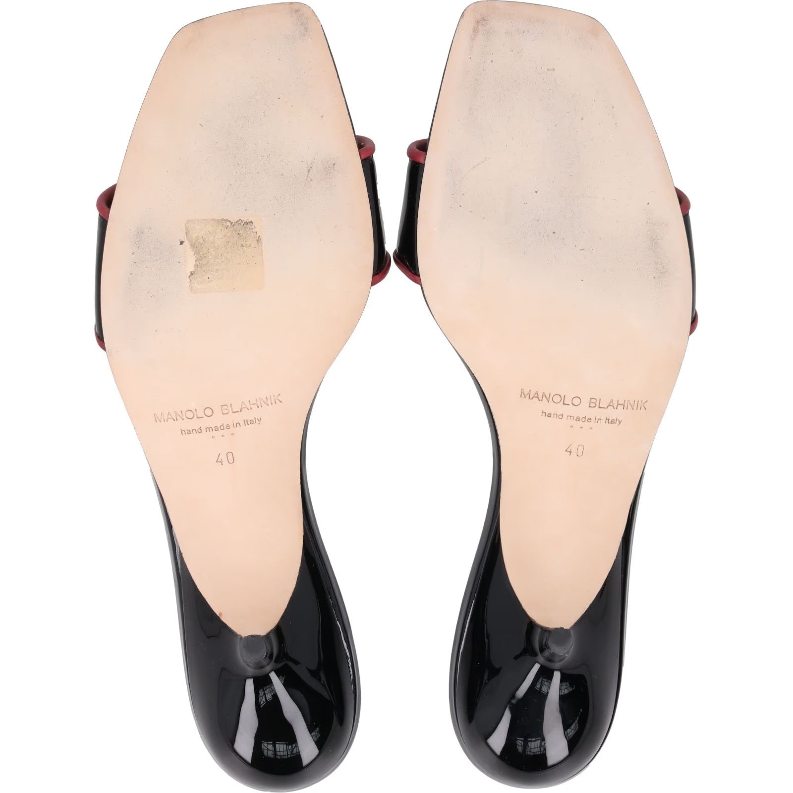 MANOLO BLAHNIK Womens Hemalmu 50 Mid Heel Mule Patent Black UK7 RRP 705 — View 8