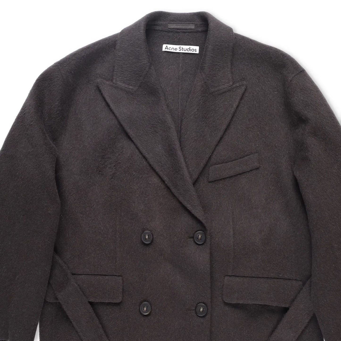 ACNE STUDIOS Womens Onessa Overcoat Neck Long Sleeve Knee Length Grey 42 RRP1225 — View 2