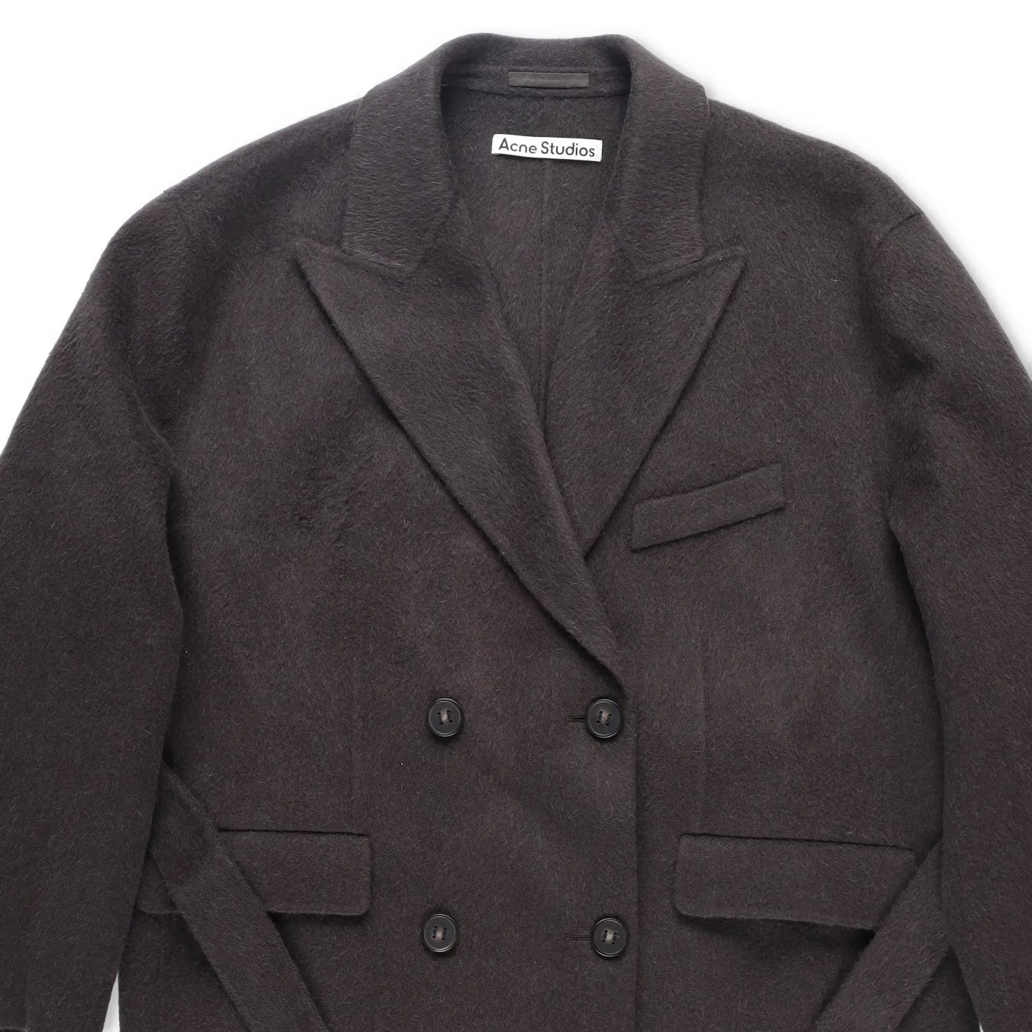 ACNE STUDIOS Womens Onessa Overcoat Neck Long Sleeve Knee Length Grey 42 RRP1225 — View 2