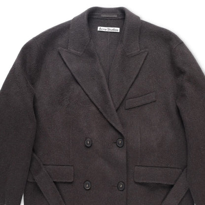 ACNE STUDIOS Womens Onessa Overcoat Neck Long Sleeve Knee Length Grey 42 RRP1225 — View 2