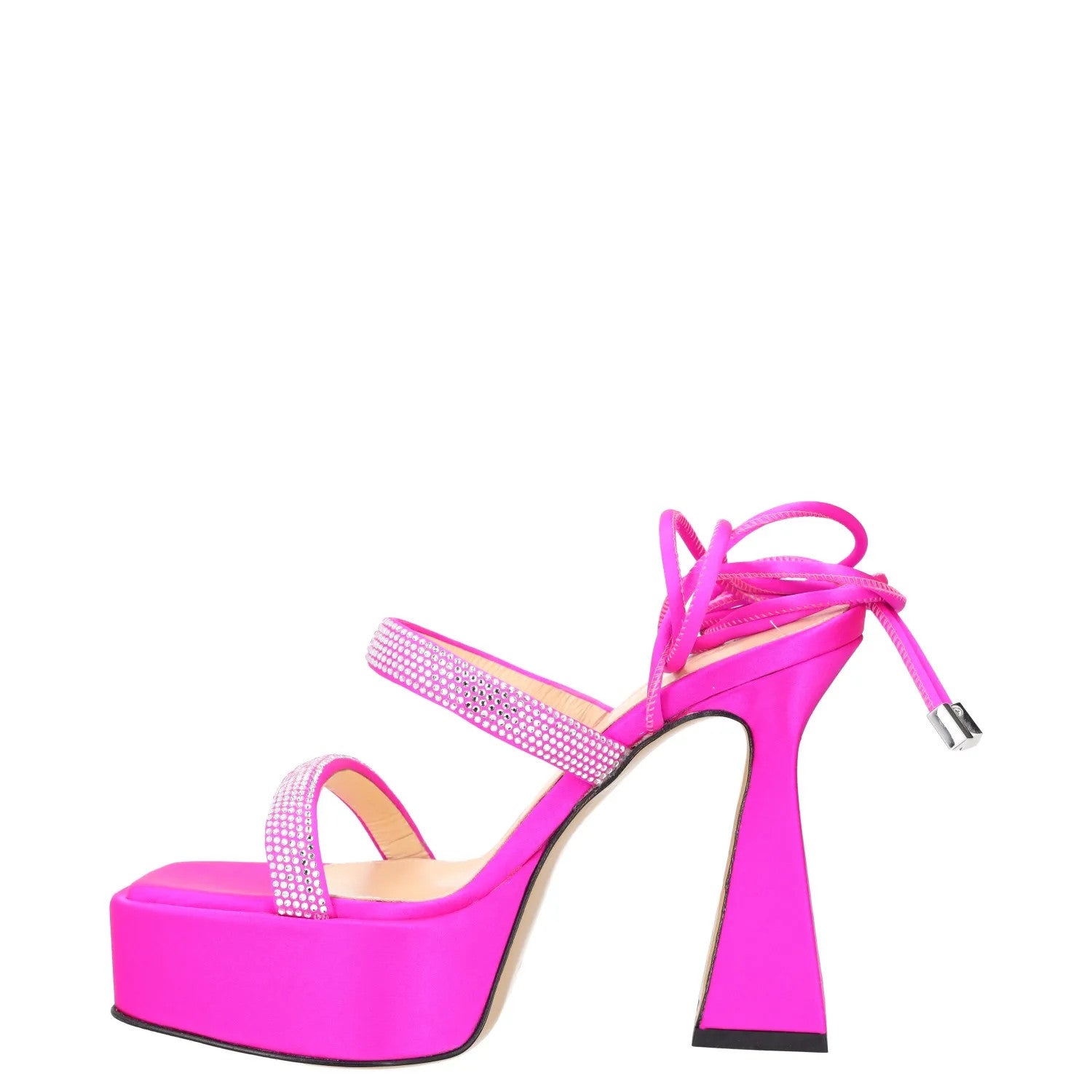 MACH & MACH Womens Platform Heels Pink Rhinestone Strappy Open Toe UK1.5 RRP 600 — View 3