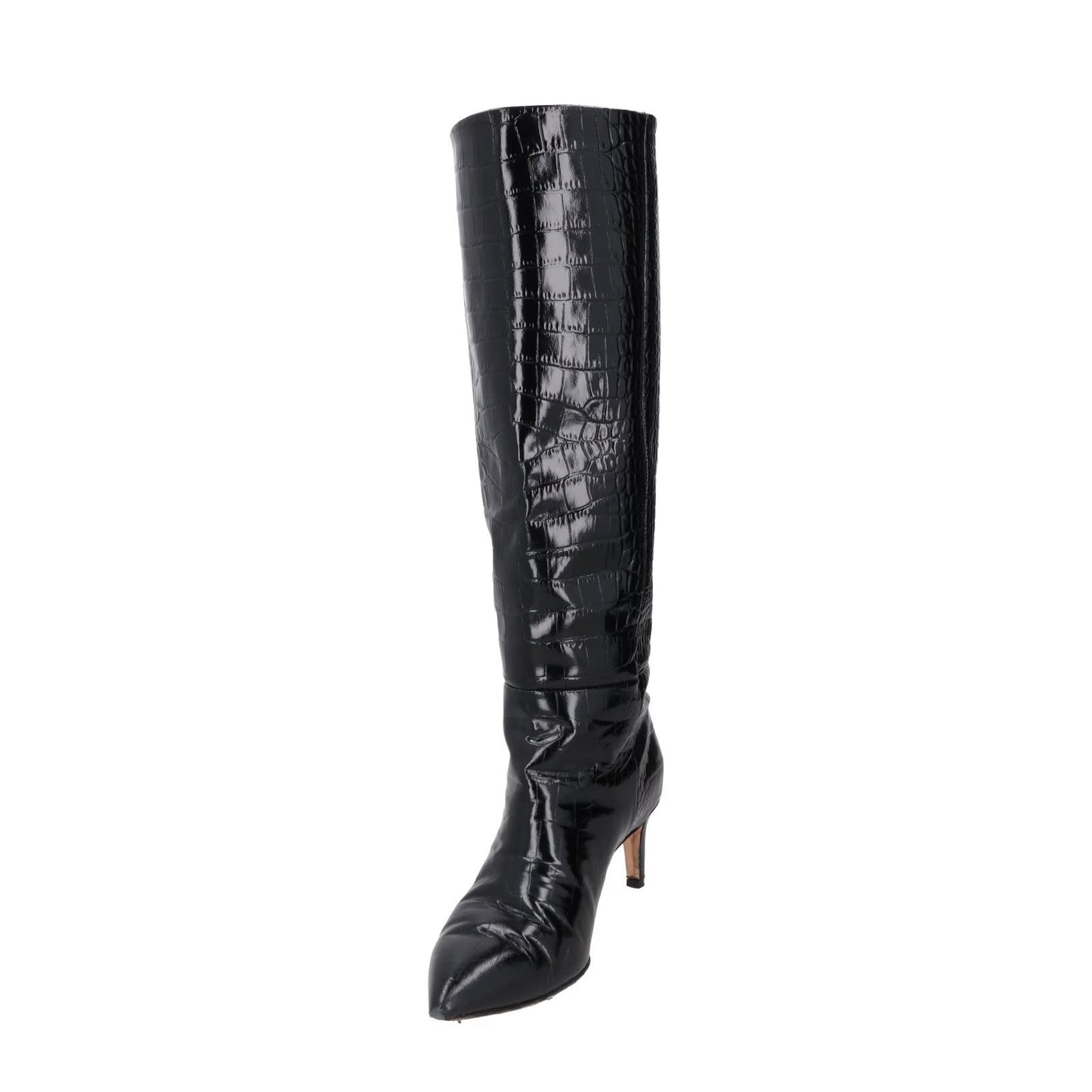 PARIS TEXAS Womens Stiletto 60 Leather Knee High Boots Croco Leather EU36 RRP625 — View 3