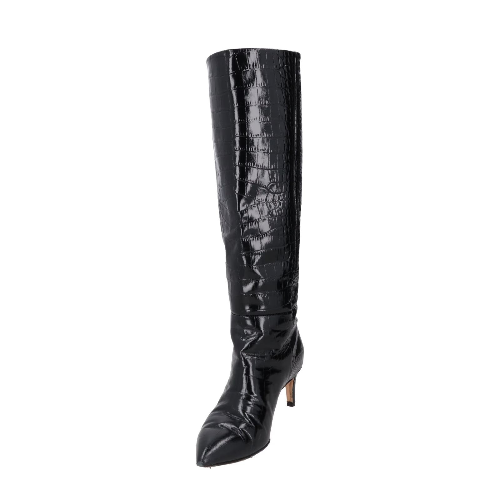 PARIS TEXAS Womens Stiletto 60 Leather Knee High Boots Croco Leather EU36 RRP625 — View 3