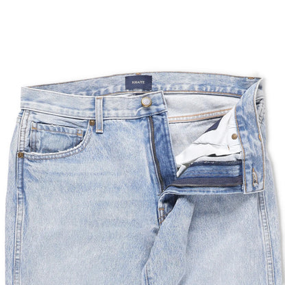 KHAITE Womens Straight Denim Jeans Light Wash Blue Button Comfort Size 28 RRP450 — View 6