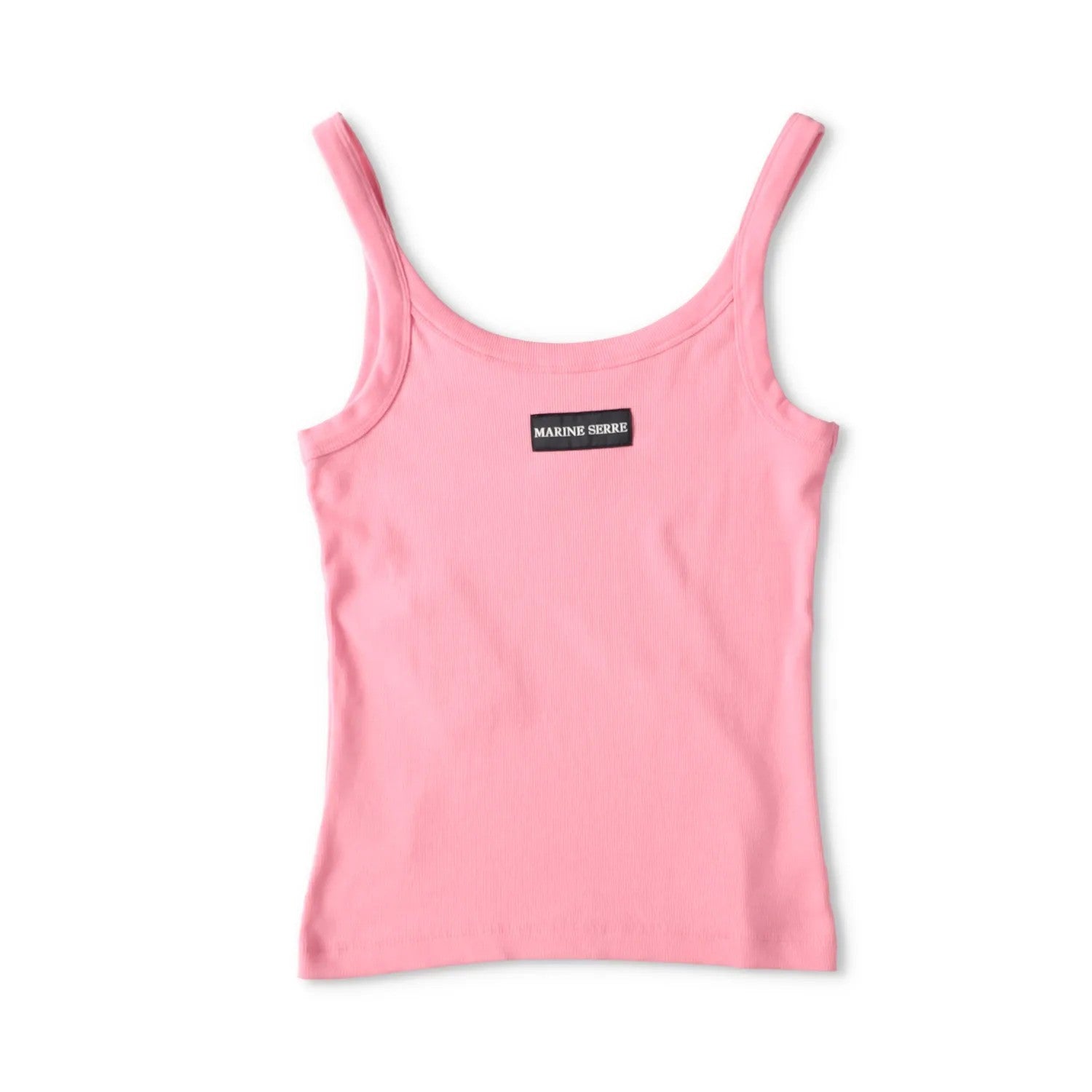 MARINE SERRE Womens Organic Cotton Rib 2X2 Tank Top Sleeveless Pink S RRP 130 — View 10