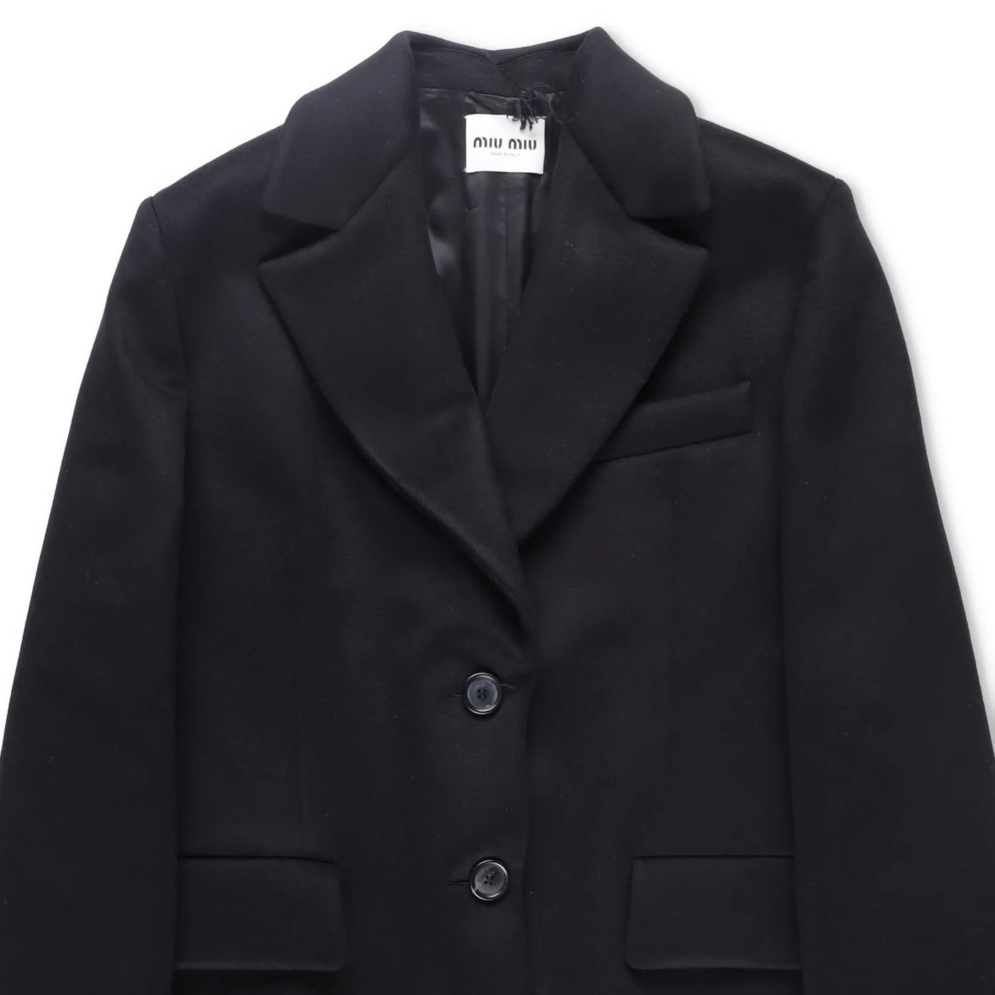 MIU MIU Men Velour Padded Soprabiti Overcoat Black Long Spread Collar 46 RRP4050 — View 4