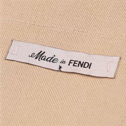 FENDI Mens Bermuda Shorts Paper Canvas Beige Flat Front Zip Size 46 RRP 945 — View 12