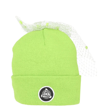SILVER SPOON ATTIRE Womens Beanie Hat Green Synthetic Bow Detail Size S RRP 100 — View 2