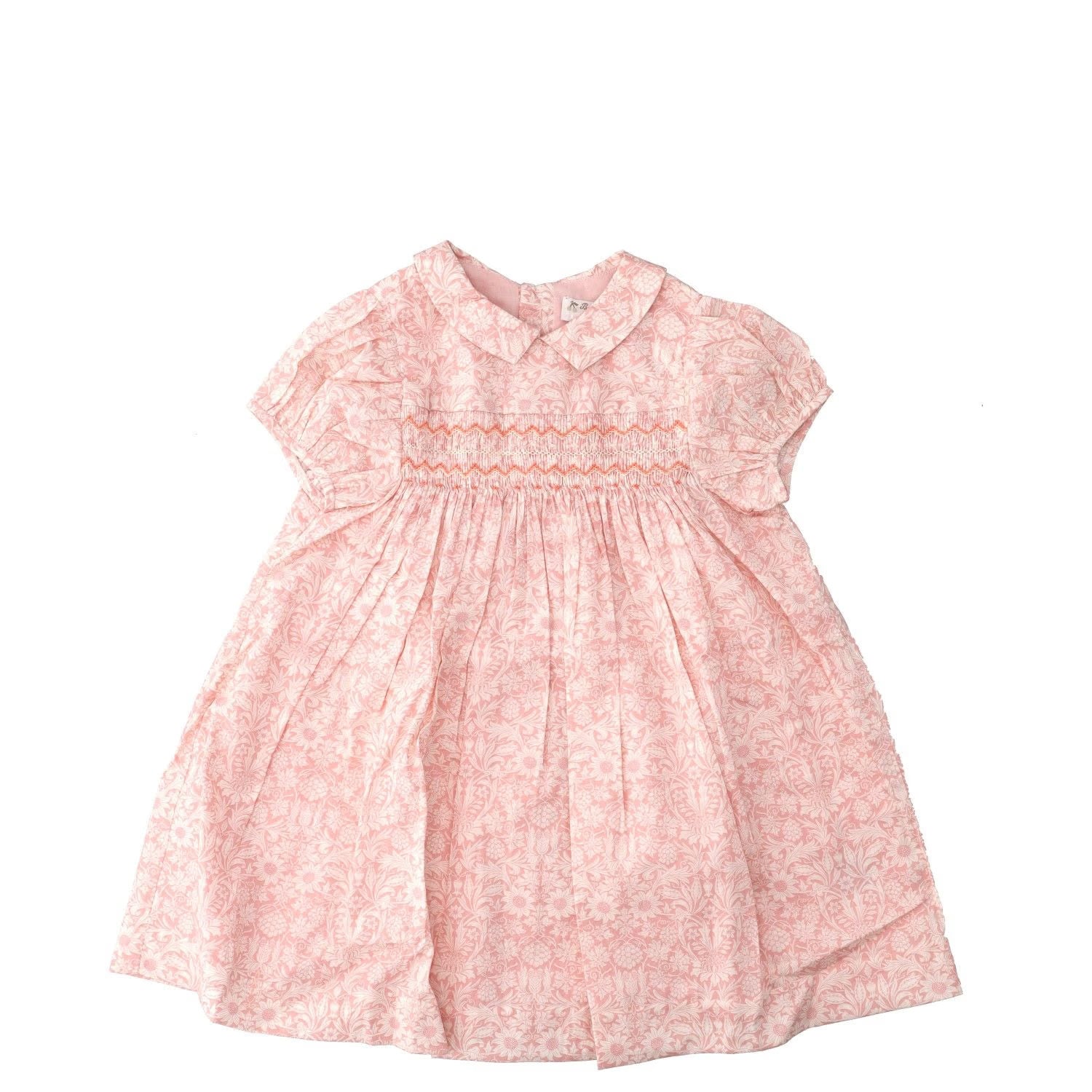 BONPOINT Baby Girl Robe Smockee Joyeuse Dress Pink Midi Floral 36 Months RRP 173
