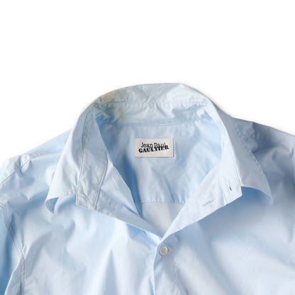 JEAN PAUL GAULTIER Womens Shirt Stretch Poplin Logo Transfer Print M RRP 440 — View 8