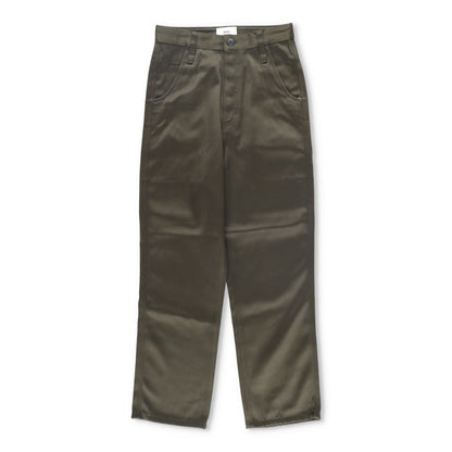 AMI Mens Trousers Green Mid Rise Straigh Leg Slash Pockets Cotton Size 27 RRP225