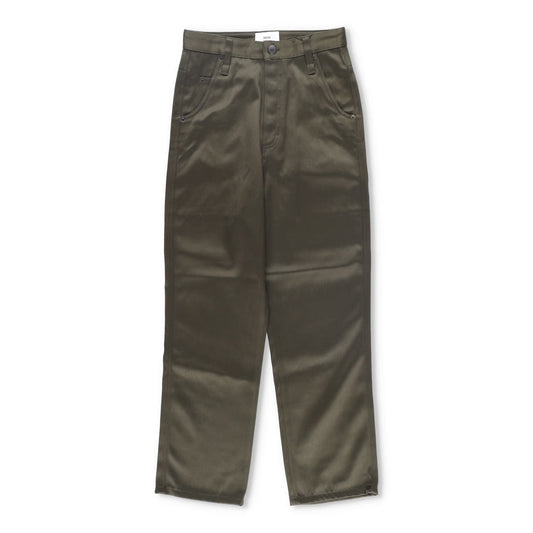 AMI Mens Trousers Green Mid Rise Straigh Leg Slash Pockets Cotton Size 27 RRP225