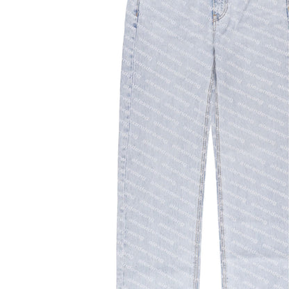 ALEXANDER WANG Womens Ez Mid Rise Relaxed Stripe Pebble Bleach Jeans 26 RRP 515 — View 2