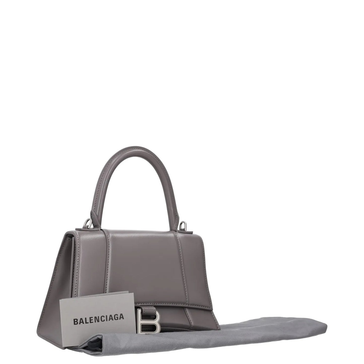 BALENCIAGA Womens Top Handle Bag Grey Leather Handbag Size Small RRP 2090 — View 8