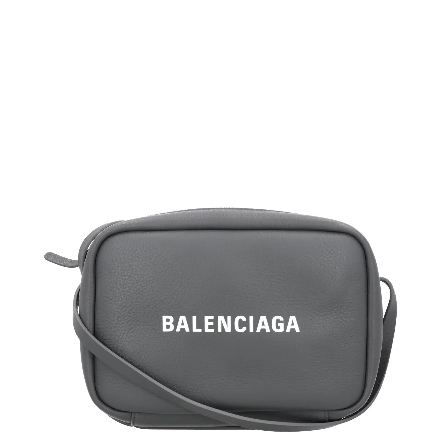 BALENCIAGA Womens Crossbody Bag Grey Leather Handbag Logo Size Small RRP 950