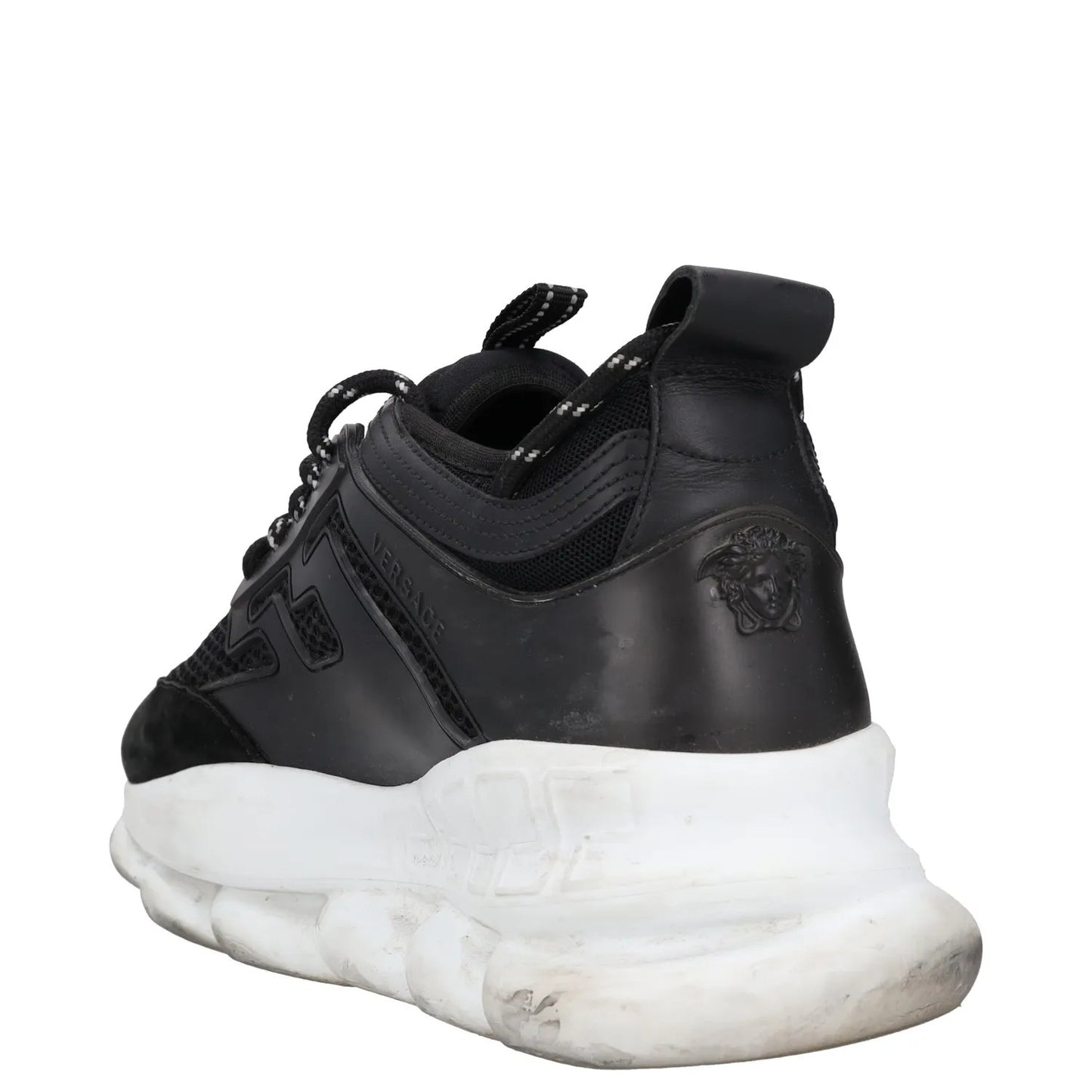 VERSACE Mens Trainers Black Synthetic Low Top Lace Up White Sole UK 6 RRP 400 — View 5
