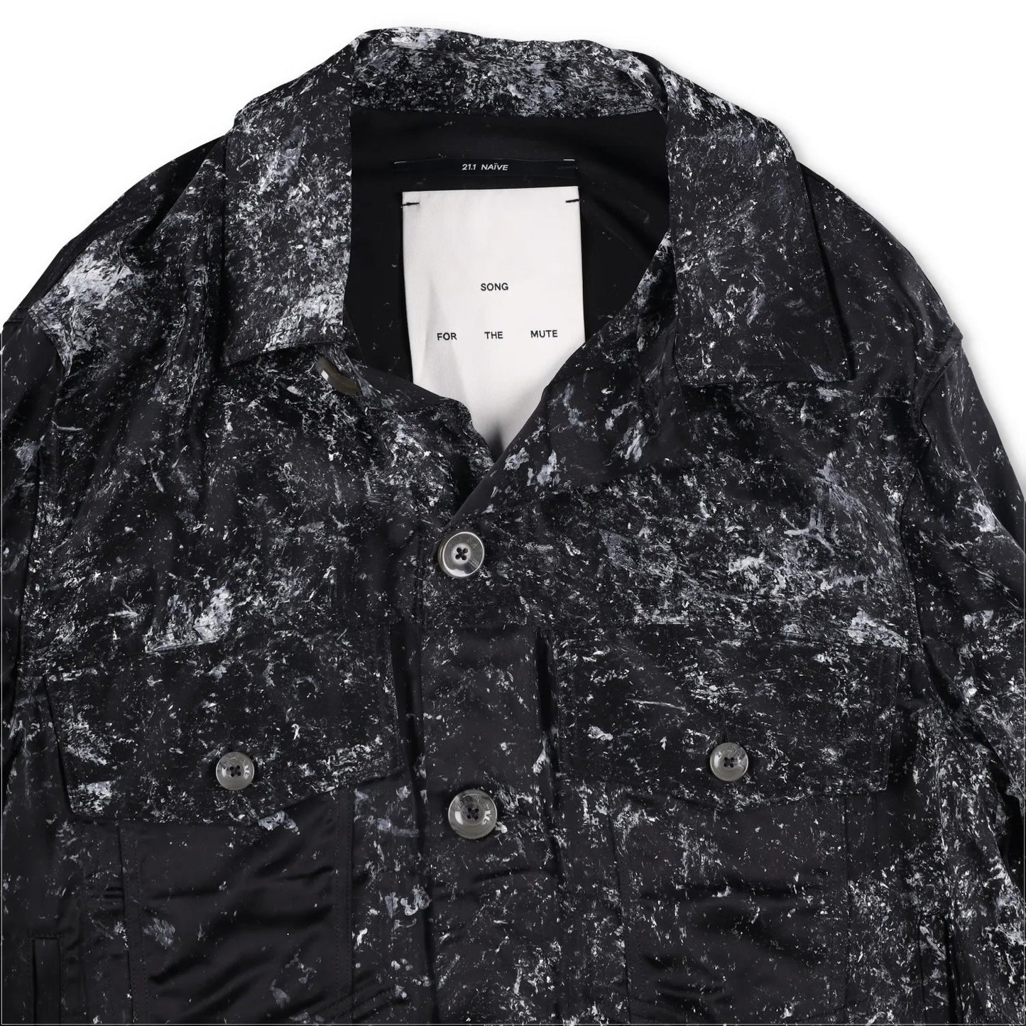 SONG FOR THE MUTE Mens Jacket Black Viscose Collared Buttoned Size 46 RRP 1045 — View 5