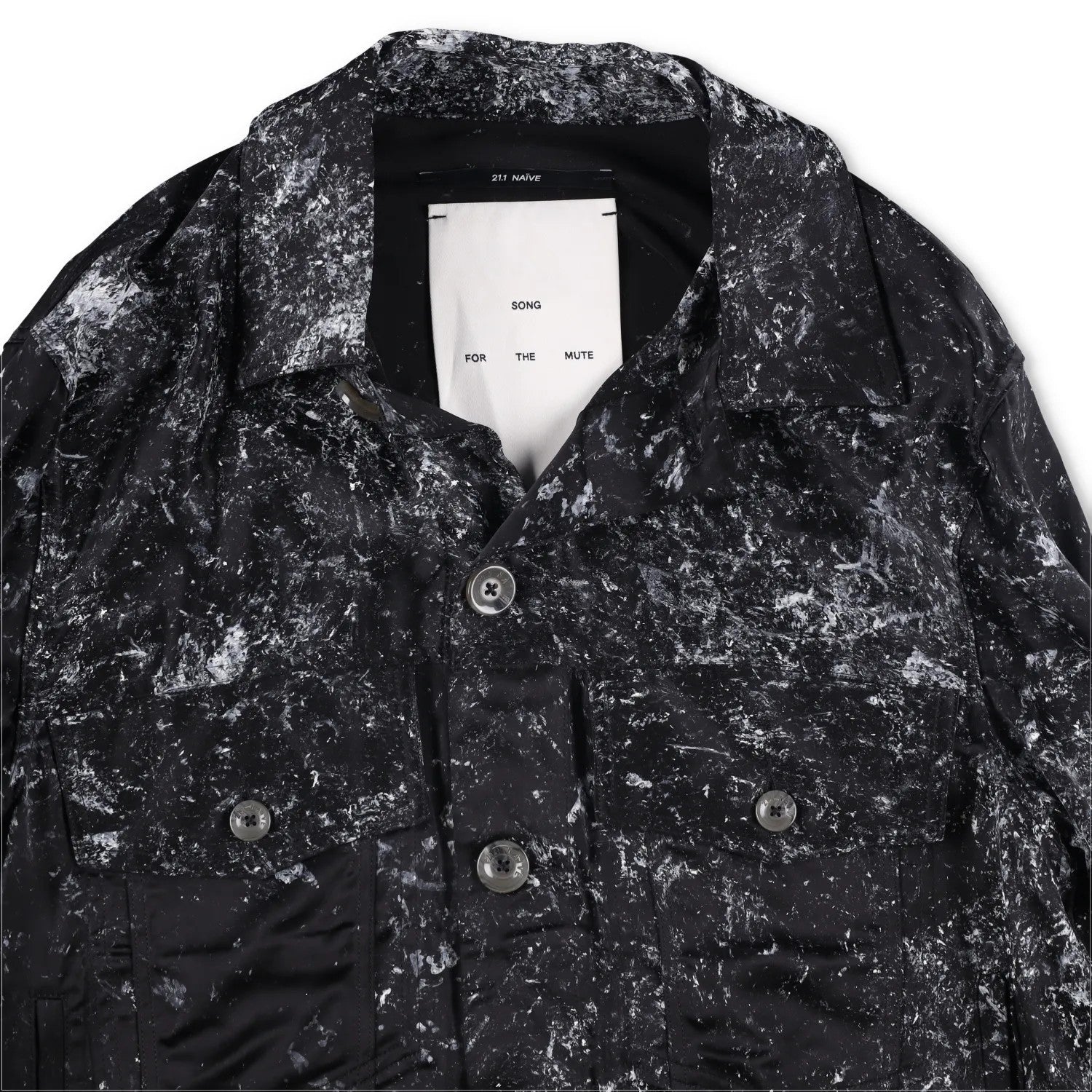 SONG FOR THE MUTE Mens Jacket Black Viscose Collared Buttoned Size 46 RRP 1045 — View 5