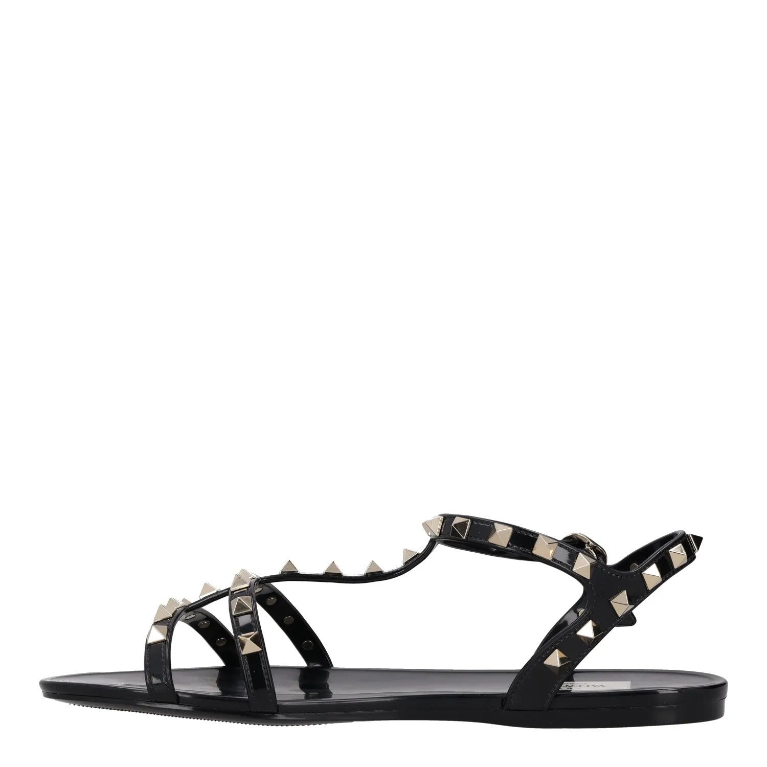 VALENTINO Womens Sandals Studded Strappy Black Synthetic Flat UK 8 RRP 780 — View 4