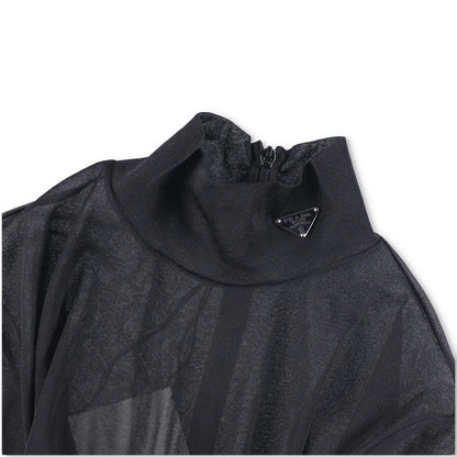 PRADA Womens Allinone Bodysuit High Neck Long Sleeve Fitted Black 38 RRP 770 — View 9