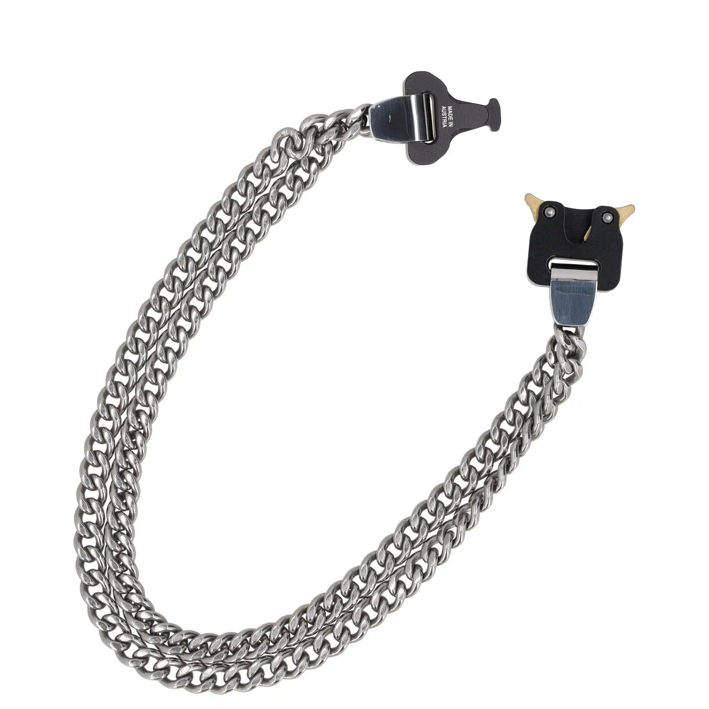1017 ALYX 9SM Women Chain Necklace Grey Metal Stainless Steel Turn Lock S RRP400 — View 5