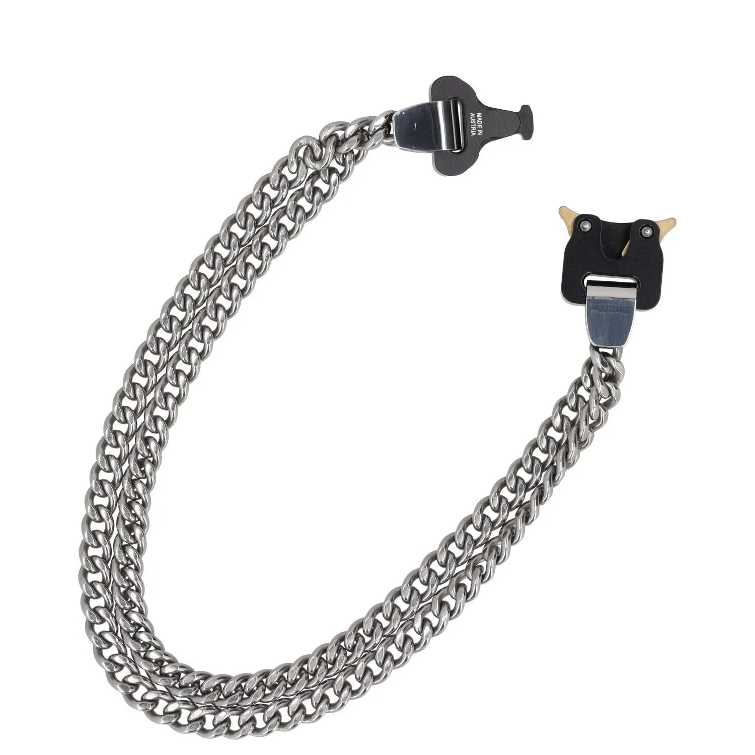 1017 ALYX 9SM Women Chain Necklace Grey Metal Stainless Steel Turn Lock S RRP400 — View 5