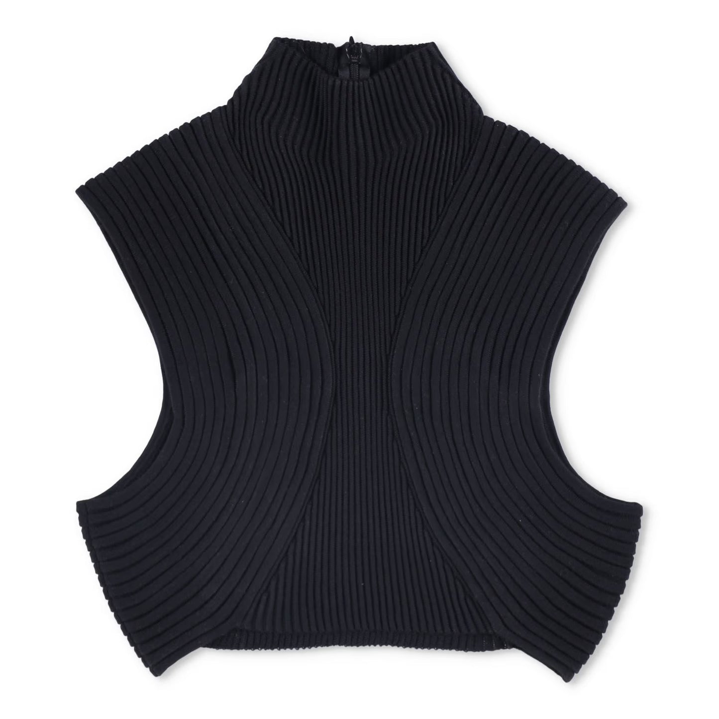 CHLOE Womens Tank Top Cropped High Neck Sleeveless Basic Black Size M RRP 600