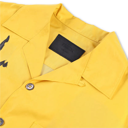 PRADA Mens Shirt Colourblock Short Sleeve Yellow Large Graphic Design L RRP 1100 — View 6