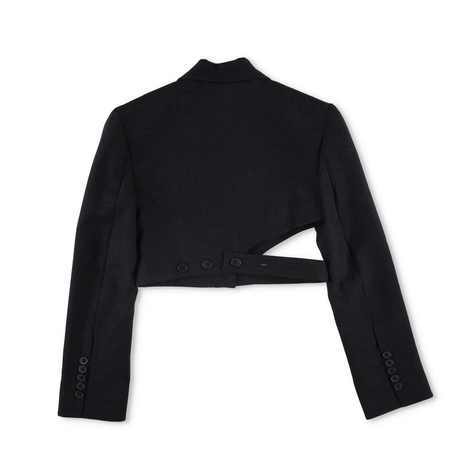 AYA MUSE Womens Black Cropped Blazer Jacket Button Accents Size S RRP 999 — View 9
