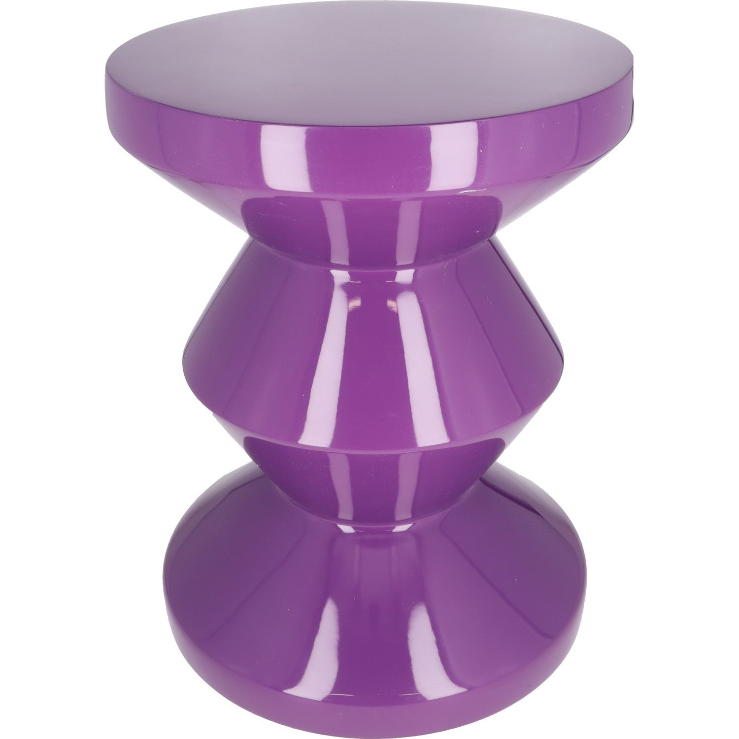 POLS POTTEN Zig Zag Stool Purple Glossy Stackable Modern One Size RRP 367 — View 2