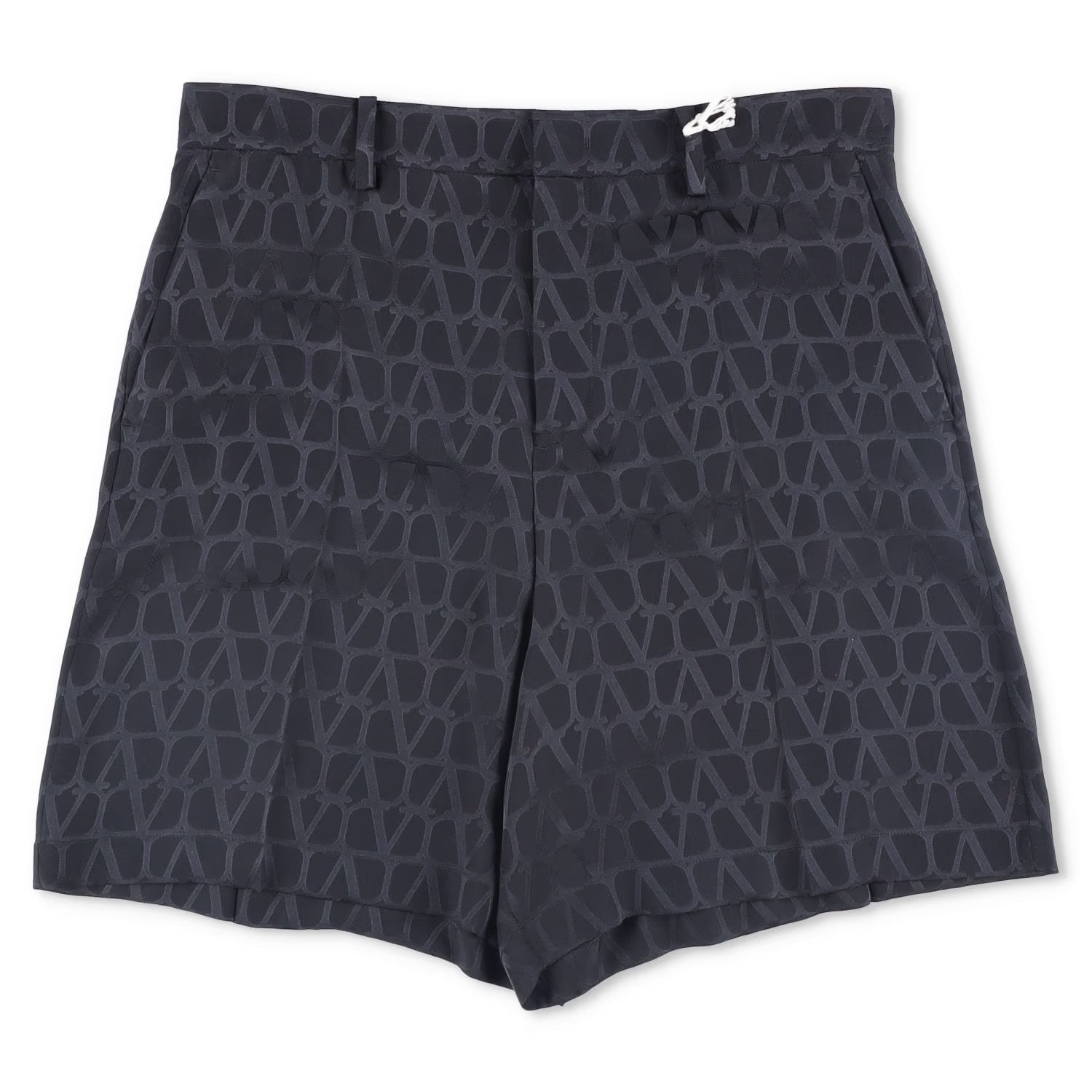 VALENTINO Mens Bermuda Shorts Silk Jacquard Toile Iconograph Black 48 RRP 1290