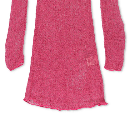 AMBRA MADDALENA Womens Andy Mini Dress Pink Sheer Long Sleeve Boat Neck L RRP135 — View 5