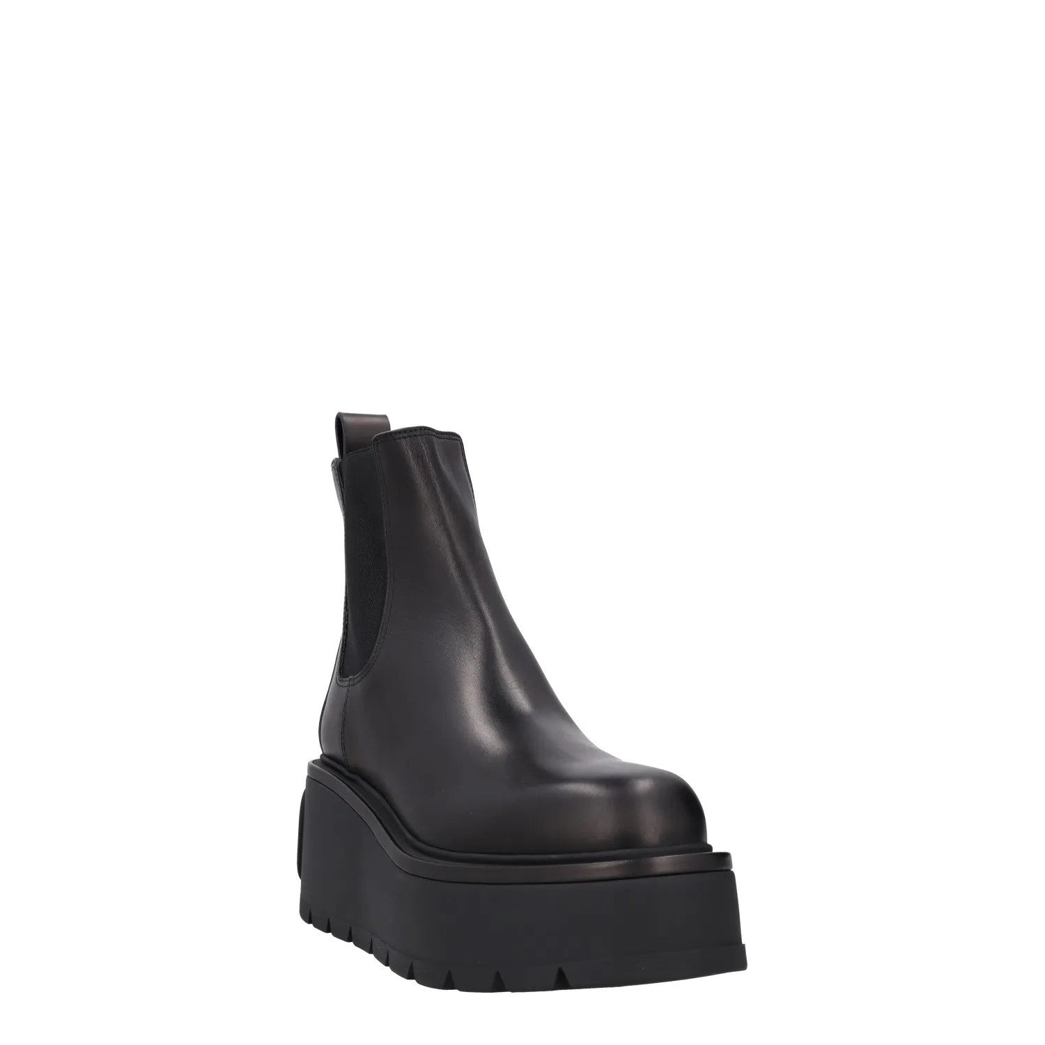 VALENTINO Women Chealsea Boots Black Leather Chunky Platform Sole UK4.5 RRP 1190 — View 2