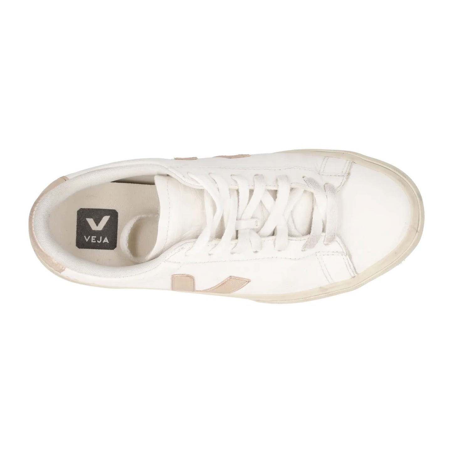 VEJA Womens Campo Sneaker Leather Low Top Lace Up White Metallic Logo UK6 RRP152 — View 7