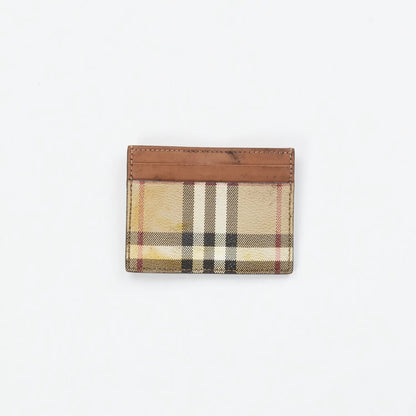 BURBERRY Womens Sandon Card Holer Check Pattern Beige Leather One Size RRP 180 — View 2