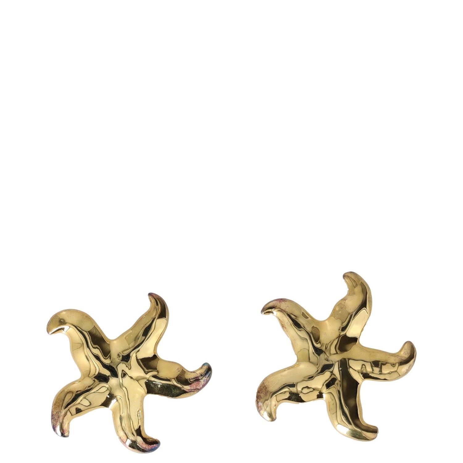 JULIETTA Womens Clip On Earrings Gold Brass Star Design One Size RRP 70