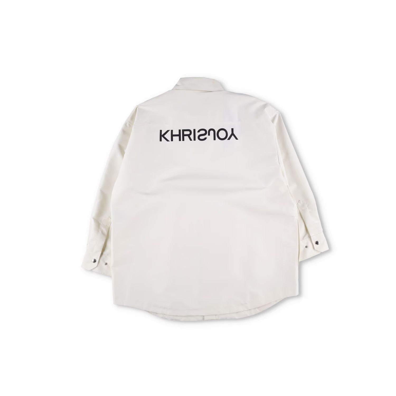 KHRISJOY Womens Oversized Boyfriend Shirt Back Logo Relaxed White Size 2 RRP 605 — View 10