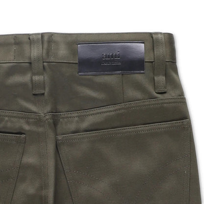 AMI Mens Trousers Green Mid Rise Straigh Leg Slash Pockets Cotton Size 27 RRP225 — View 12