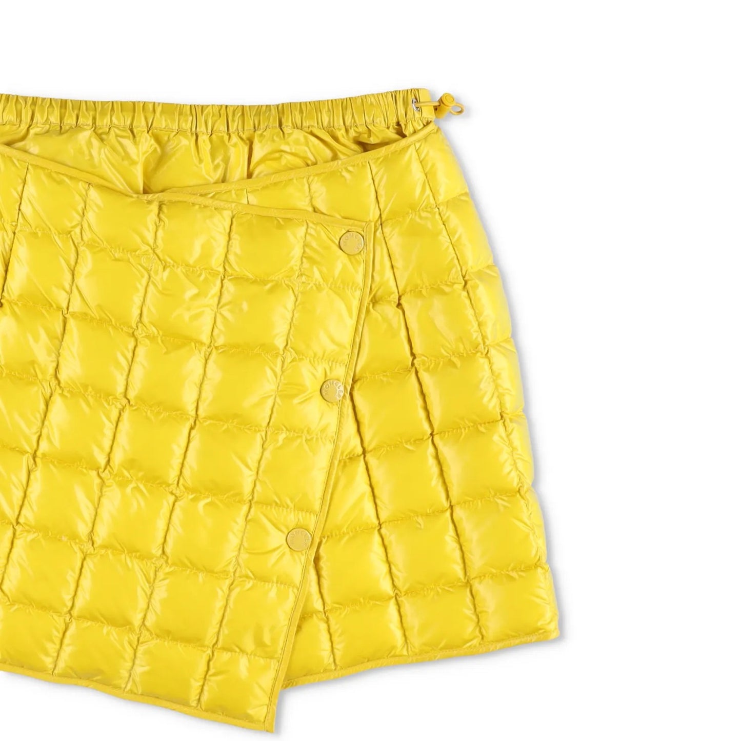 MONCLER Womens  Yellow Quilted Mini Wrap Skirt Feather Down Button 40 RRP 375 — View 3