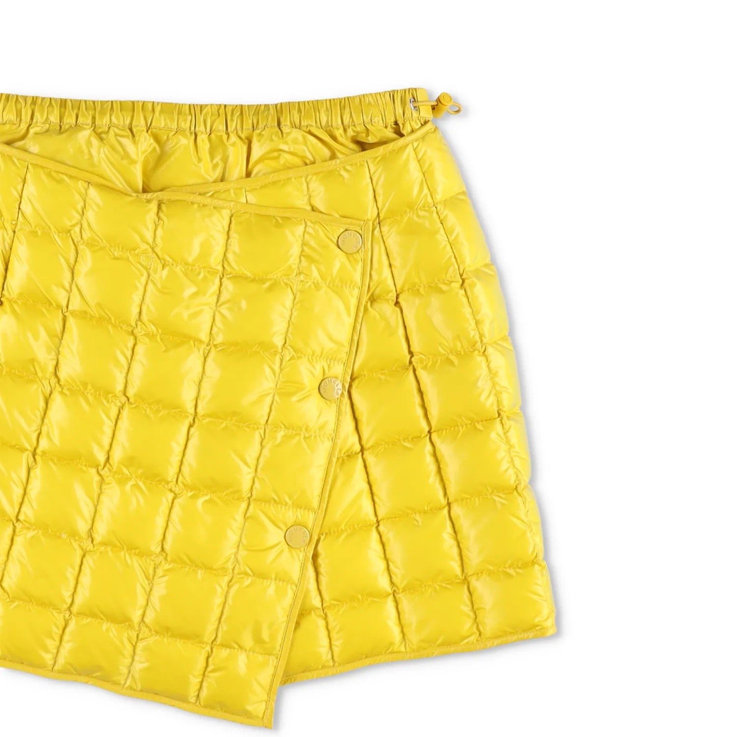 MONCLER Womens  Yellow Quilted Mini Wrap Skirt Feather Down Button 40 RRP 375 — View 3