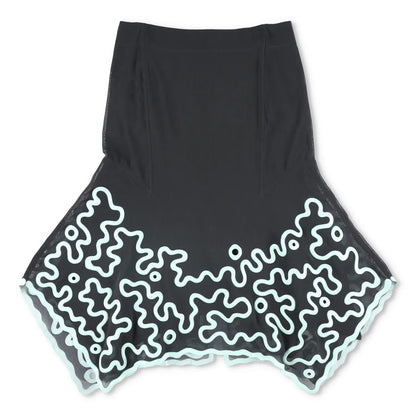 BOTTEGA VENETA Womens Skirt High Waist Asym. Embroidered Flare Green 40 RRP 3905