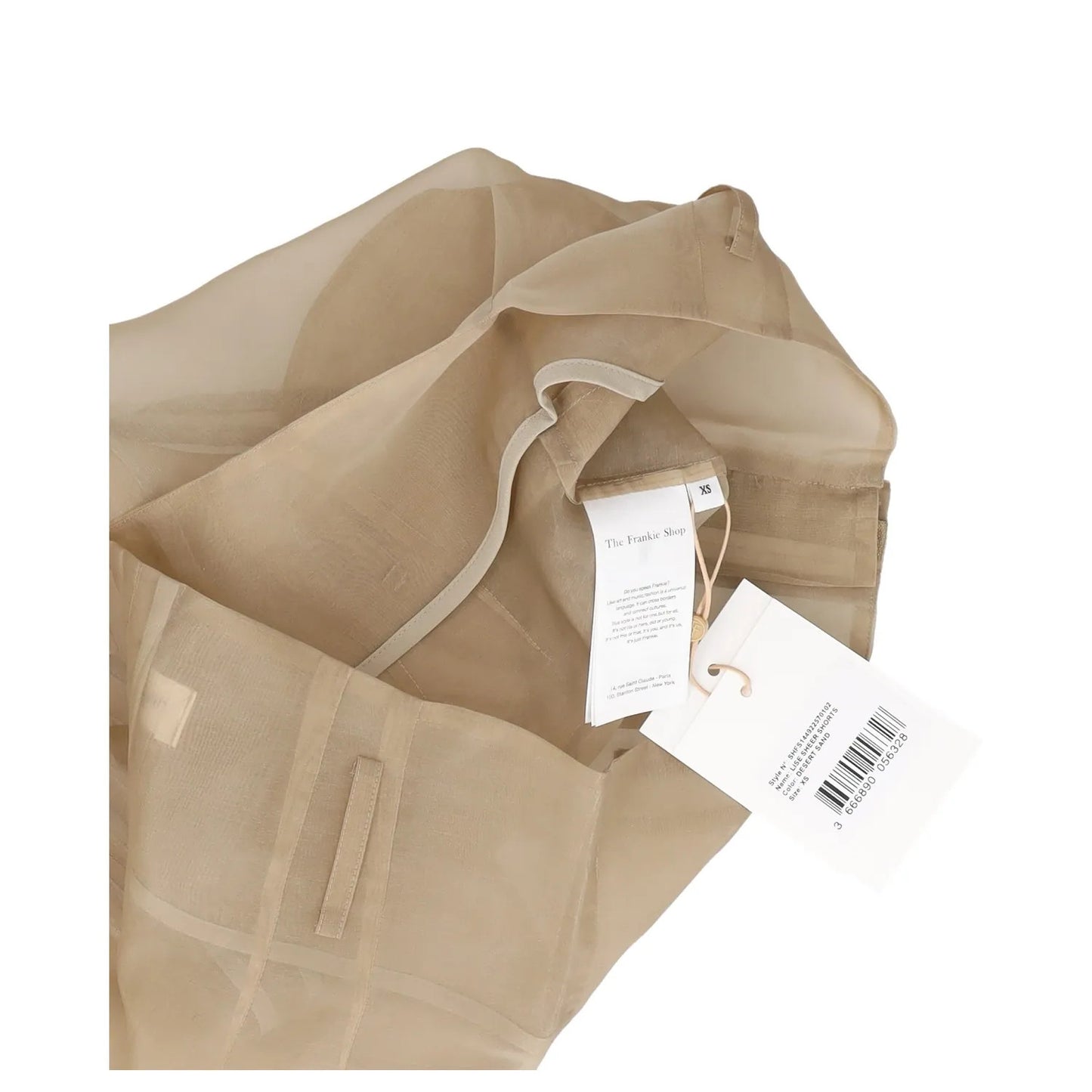 FRANKIE SHOP Womens Lise Tailored Shorts Sheer Neutrals Silk Blend XS RRP 136 — View 6