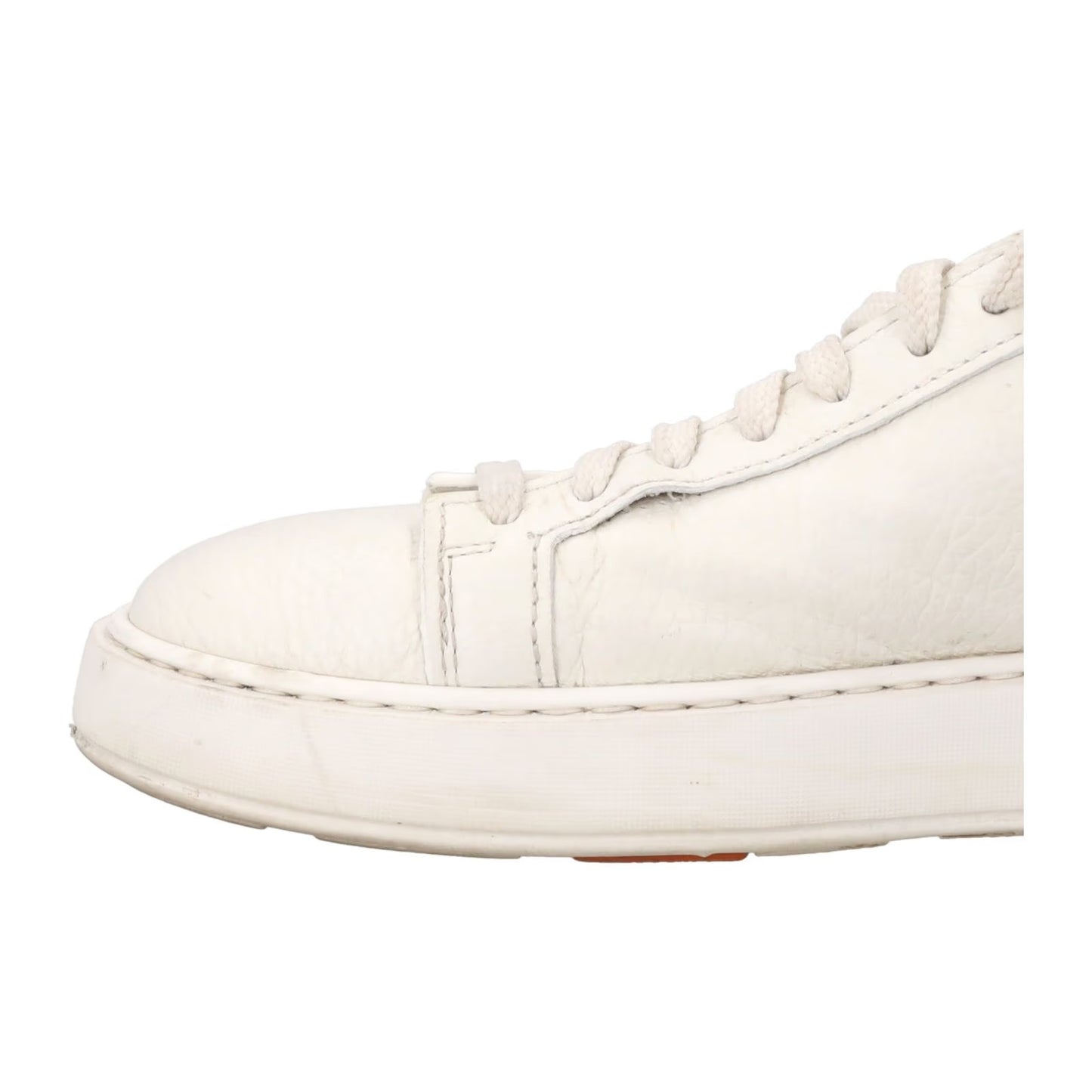 SANTONI Mens Biking Sneakers Lace Up Low Top White Leather UK 7.5 RRP 475 — View 8