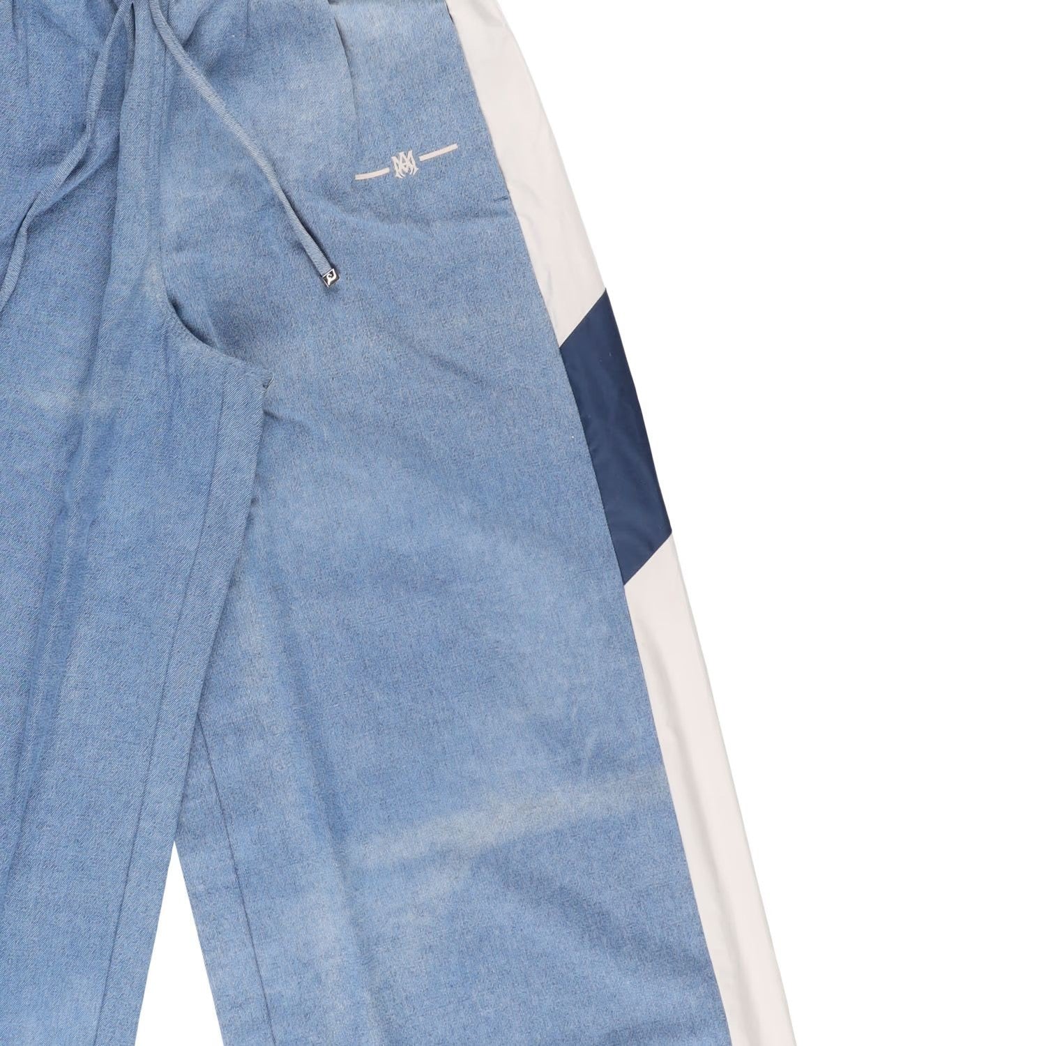 AMIRI Womens Ma Chambray Track Pant Relaxed Fit Drawstring Waist Blue S RRP 1153 — View 4